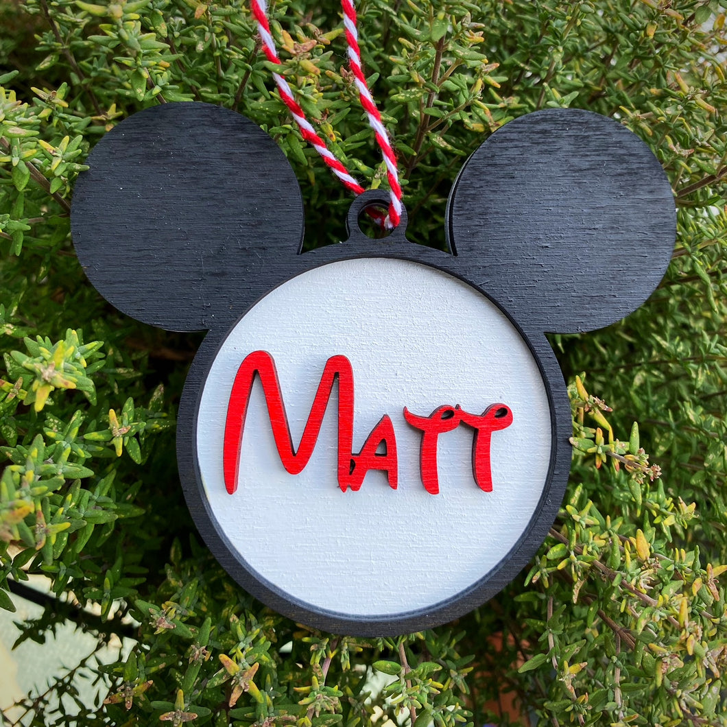 Personalized Mickey & Minnie Ornaments